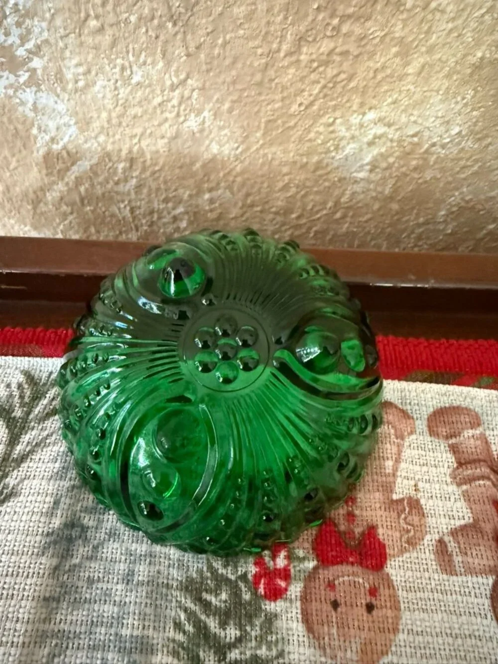 Anchor Hocking Forest Green Burple Footed Dessert Bowl 4 1/2”
